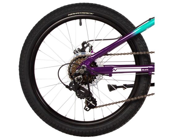 Детский велосипед Novatrack Katrina 6.D 20" (2025, зелёный-фиолетовый), Цвет: бирюзовый, Размер рамы: 10", изображение 5