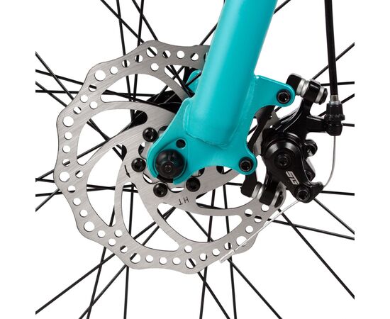 Подростковый велосипед Novatrack Katrina 7.D 24" (2025, зелёный-фиолетовый), Цвет: бирюзовый, Размер рамы: 10", изображение 7