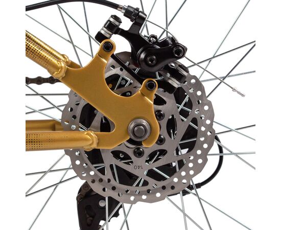 Подростковый велосипед FOXX CAIMAN JR 24" (золотой), Цвет: жёлтый, Размер рамы: 12", изображение 8