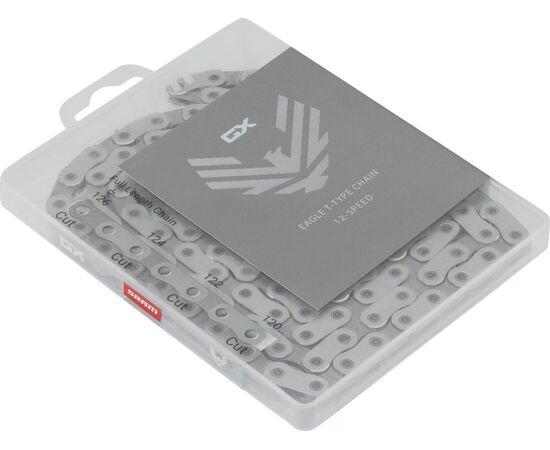 Цепь SRAM PC-GX EAGLE T-Type, 126 зв., PowerLock, 12 ск. (серебристая)