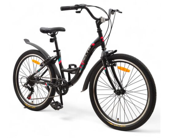 Велосипед Delta Butterfly 24 (черный/розовый), Цвет: черный, Размер рамы: 14", изображение 2