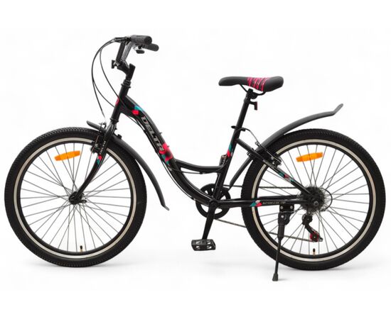 Велосипед Delta Butterfly 24 (черный/розовый), Цвет: черный, Размер рамы: 14", изображение 3
