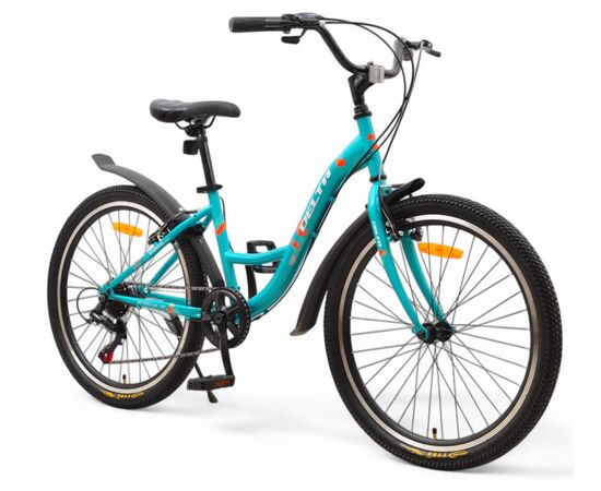 Велосипед Delta Butterfly 24 (лазурный), Цвет: бирюзовый, Размер рамы: 14", изображение 2