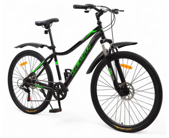Велосипед Delta Street 27.5 (черный/зеленый), Цвет: зелёный, Размер рамы: 17", изображение 2
