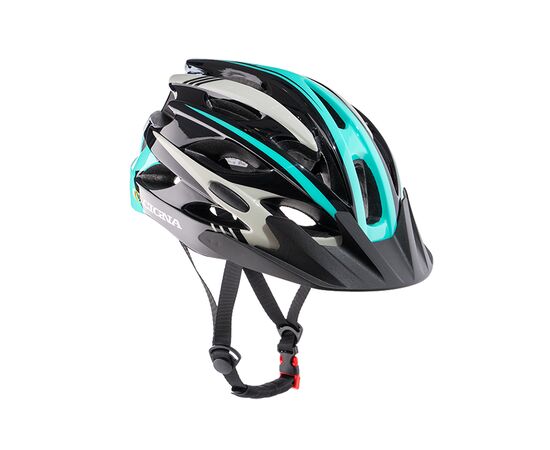 Шлем велосипедный Cigna WT-016 (черный/бирюзовый/серый), изображение 2