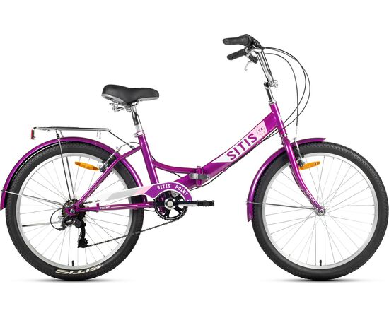 Велосипед SITIS POINT 7SP 24" (2025, Purple-White-Pink), Цвет: фиолетовый, Размер рамы: 12"