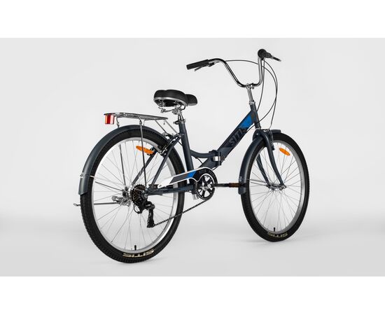 Велосипед SITIS POINT 7SP 26" (2025, Grey-Black-Blue), Цвет: серый, Размер рамы: 13,5", изображение 3