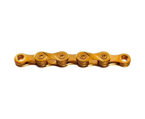 Цепь для велосипеда KMC X9 Ti-N Gold (1/2"x11/128", 9 ск., 114 звеньев, с замком, золотистая)