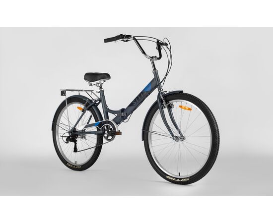 Велосипед SITIS POINT 7SP 26" (2025, Grey-Black-Blue), Цвет: серый, Размер рамы: 13,5", изображение 2