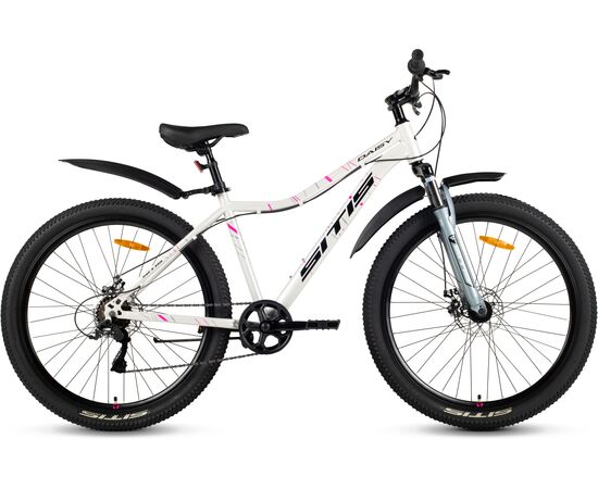 Велосипед SITIS DAISY 7SP 27,5" (2025, White-Black-Purple), Цвет: белый, Размер рамы: 15"