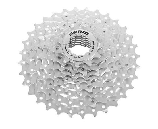 Кассета SRAM PG-970 (9 скоростей, 11-32T, серебристый), Цвет: серебристый, Количество зубьев: 11-32