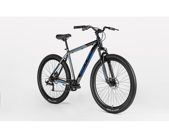 Велосипед SITIS CROSSER 7SP 29" (2025, Black-Grey-Blue), Цвет: серый, Размер рамы: 21", изображение 2