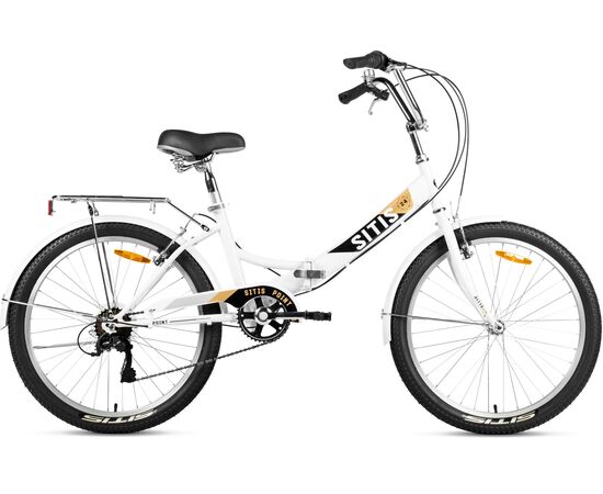 Велосипед SITIS POINT 7SP 24" (2025, White-Black-Beige), Цвет: белый, Размер рамы: 12"