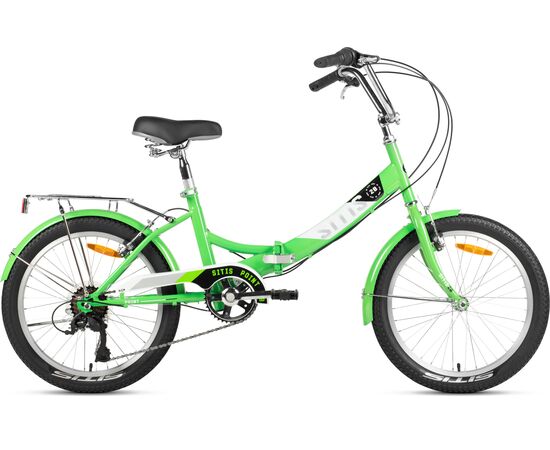 Велосипед SITIS POINT 7SP 20" (2025, Green-White-Black), Цвет: зелёный, Размер рамы: 10"