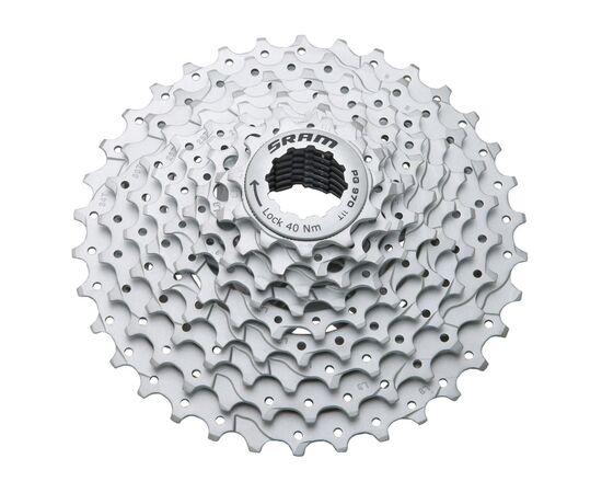 Кассета SRAM PG-970 (9 скоростей, 11-34T, серебристый), Цвет: серебристый, Количество зубьев: 11-34