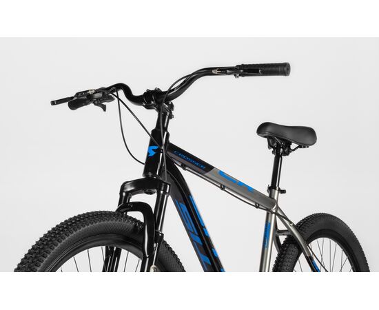 Велосипед SITIS CROSSER 7SP 29" (2025, Black-Grey-Blue), Цвет: серый, Размер рамы: 21", изображение 6