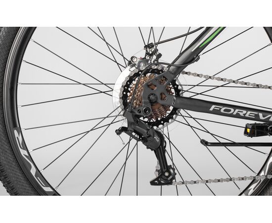 Велосипед FOREVER SPRING FSP9.0 29" (2025, Black-Grey-Green), Цвет: черный, Размер рамы: 17", изображение 12