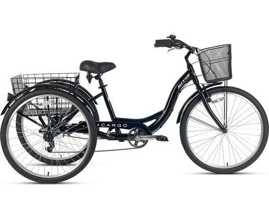 Велосипед трехколесный SITIS CARGO рикша 26 alloy (2025, Black-White)