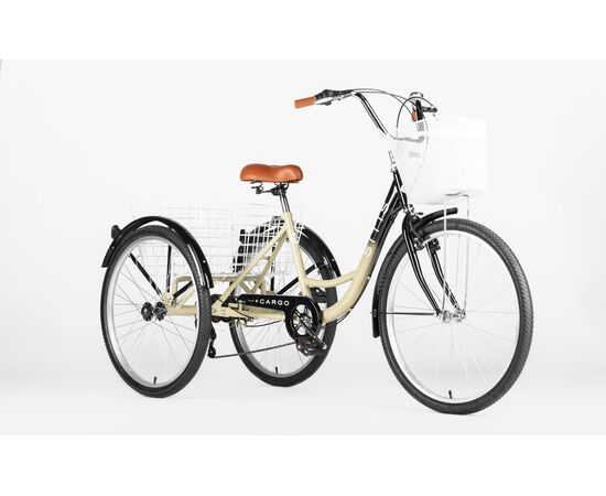 Велосипед трехколесный SITIS CARGO рикша 26" (2025, Black-Khaki), изображение 2