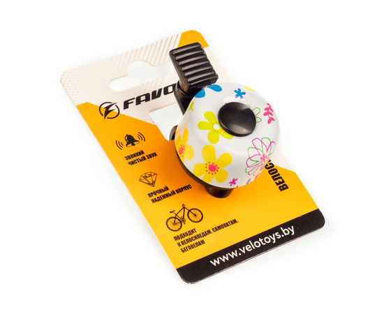Звонок велосипедный Favorit TD-1003FL, 35 мм, Цвет: белый