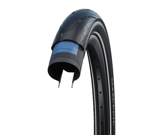 Велосипедная покрышка Schwalbe SUPER MOTO 28x2.40 (62-622), RaceGuard (Black-Reflex), Цвет: черный, Ширина: 2.40" (61 мм), изображение 3