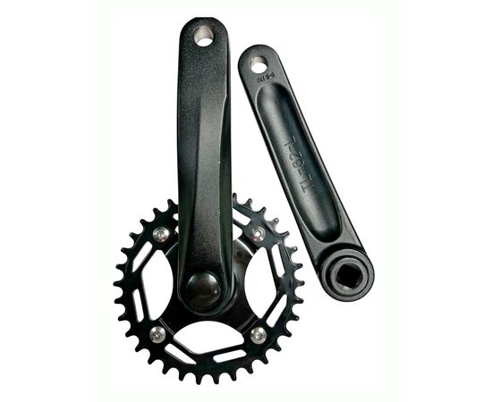 Система передняя 00-190655 (9/10/11 ск., 36T,  170 мм, под квадрат, черная), Цвет: черный, Количество зубьев: 36, Длина: 170, Тип крепления: квадрат, изображение 3