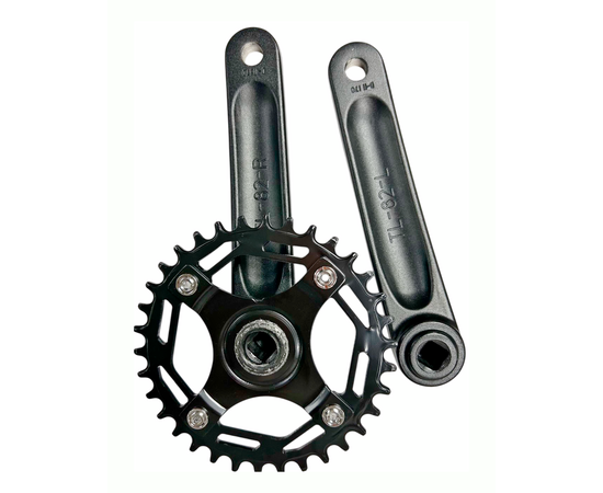 Система передняя 00-190655 (9/10/11 ск., 36T,  170 мм, под квадрат, черная), Цвет: черный, Количество зубьев: 36, Длина: 170, Тип крепления: квадрат, изображение 5