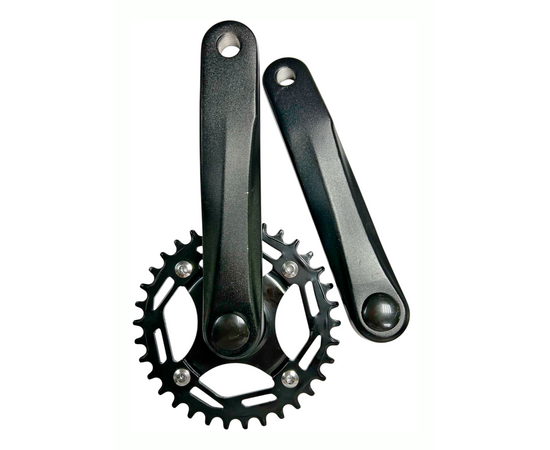 Система передняя 00-190655 (9/10/11 ск., 36T,  170 мм, под квадрат, черная), Цвет: черный, Количество зубьев: 36, Длина: 170, Тип крепления: квадрат, изображение 4