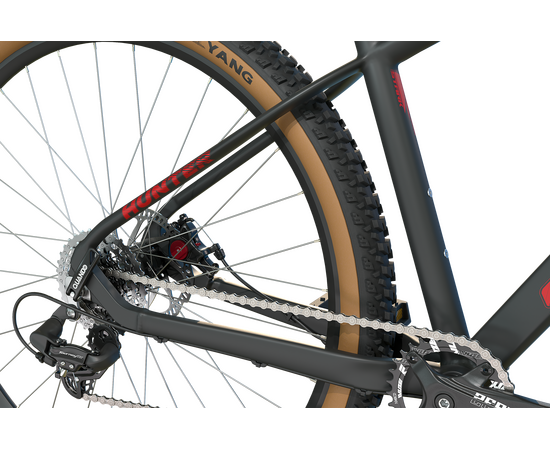 Велосипед Stark'25 Hunter 29.1 HD (антрацит матовый/красный), Цвет: серый, Размер рамы: 17,5", изображение 3