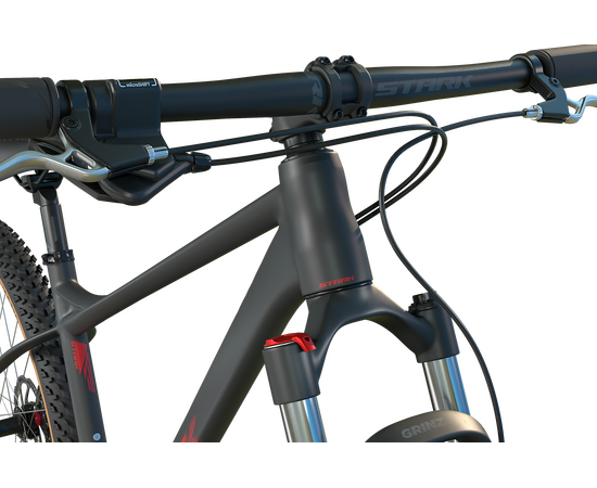 Велосипед Stark'25 Hunter 29.1 HD (антрацит матовый/красный), Цвет: серый, Размер рамы: 17,5", изображение 4