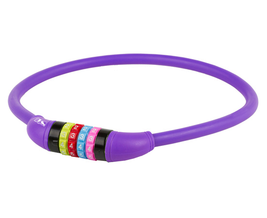 Замок кодовый M-Wave 5-231059 12x650 мм (4 разряда, цветные символы, фиолетовый), Цвет: фиолетовый