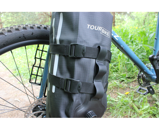 Велосумка водонепроницаемая на вилку TOURBIKE 888-001 (7 л, черный), изображение 7