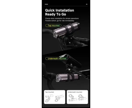 Умный передний фонарь для велосипеда iGPSPORT VS500, изображение 15