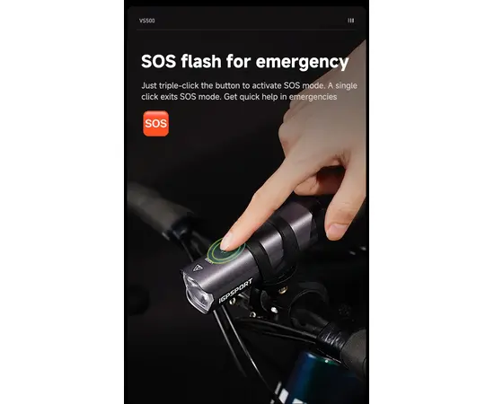 Умный передний фонарь для велосипеда iGPSPORT VS500, изображение 13