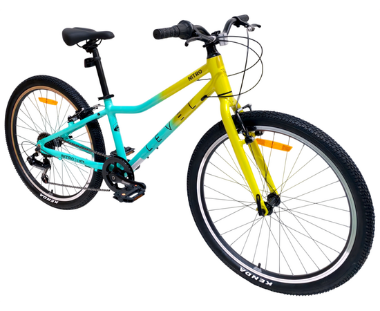 Велосипед Level Nitro 24 (бирюзово-желтый градиент), Цвет: жёлтый, Размер рамы: 12", изображение 3