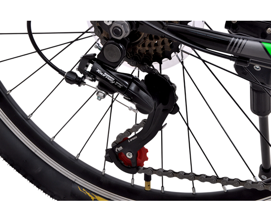 Велосипед Delta Flex 24 (чёрный/зеленый), Цвет: зелёный, Размер рамы: 12", изображение 9