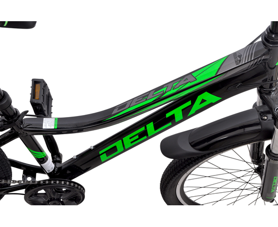 Велосипед Delta Flex 24 (чёрный/зеленый), Цвет: зелёный, Размер рамы: 12", изображение 4
