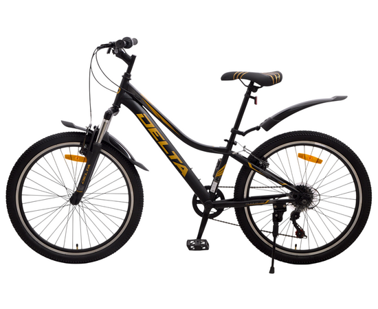 Велосипед Delta Flex 24 (чёрный/золотой), Цвет: жёлтый, Размер рамы: 12", изображение 3