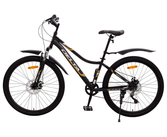 Велосипед Delta Flex 26 (чёрный/золотой), Цвет: жёлтый, Размер рамы: 14", изображение 3