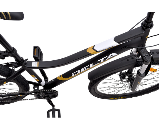 Велосипед Delta Flex 26 (чёрный/золотой), Цвет: жёлтый, Размер рамы: 14", изображение 4
