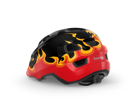 Велошлем детский Met Hooray (Black Flames), Цвет: черный, Размер: 52-55, изображение 3