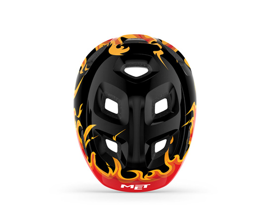 Велошлем детский Met Hooray (Black Flames), Цвет: черный, Размер: 52-55, изображение 4