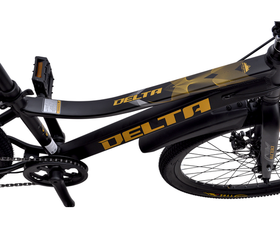 Велосипед Delta Flex Pro 24 (чёрно-золотой), Цвет: жёлтый, Размер рамы: 12", изображение 4