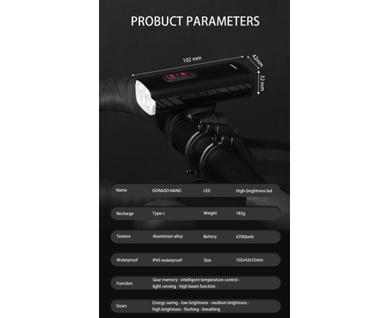 Фонарь передний ADDVIEW DORADO ELITE (чёрный), изображение 9