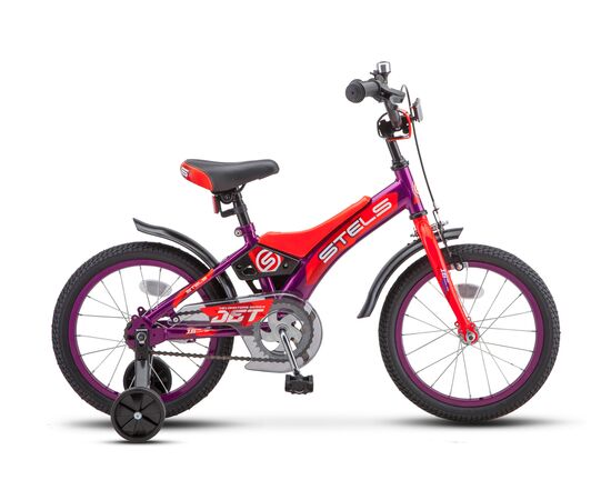 Детский велосипед Stels Jet 16" (фиолетовый/оранжевый), Цвет: оранжевый, Размер рамы: 9"