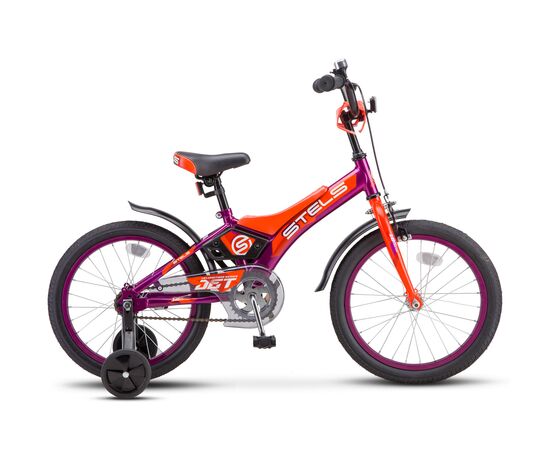 Детский велосипед Stels Jet 18" (фиолетовый/оранжевый), Цвет: сиреневый, Размер рамы: 10"