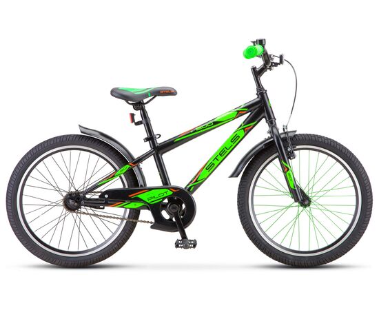 Детский велосипед Stels Pilot 200 Gent 20" (чёрный/салатовый), Цвет: Черный, Размер рамы: 11"