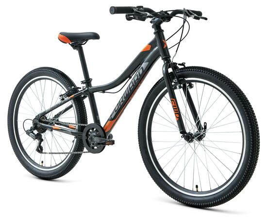Подростковый велосипед Forward TWISTER 24 1.0 (чёрный/оранжевый), Цвет: черный, Размер рамы: 12", изображение 2