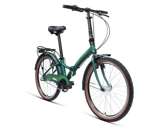 Складной велосипед Forward ENIGMA 24 3.0 (зелёный матовый/желтый), изображение 2