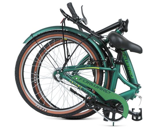 Складной велосипед Forward ENIGMA 24 3.0 (зелёный матовый/желтый), изображение 3